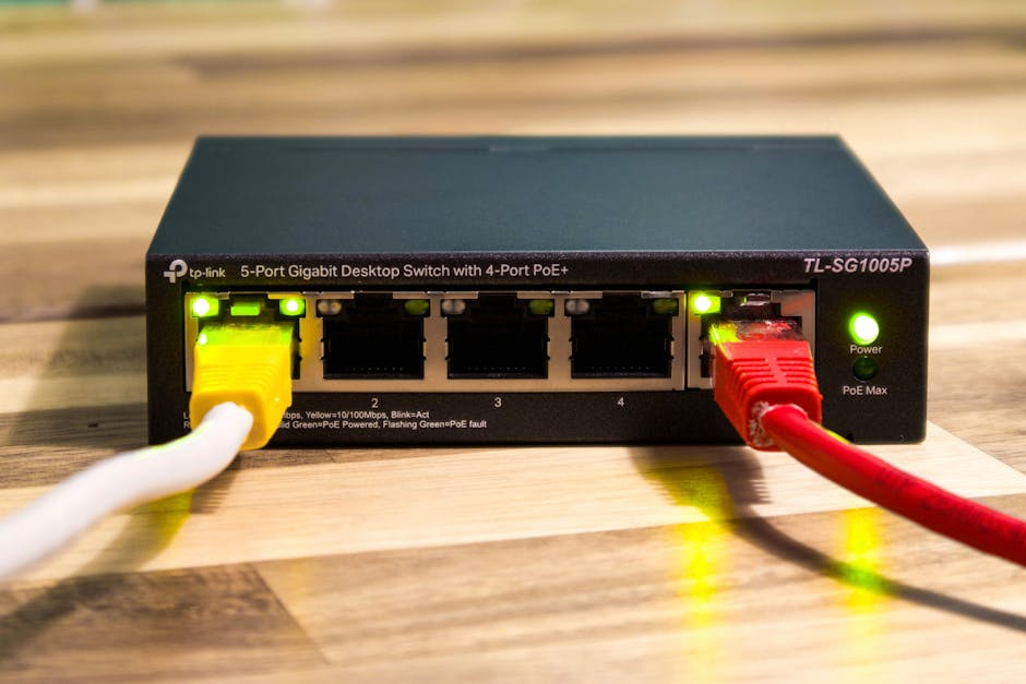 IPTV setup equipment including 4K streaming device, router, and HDMI cables for ultra HD viewing