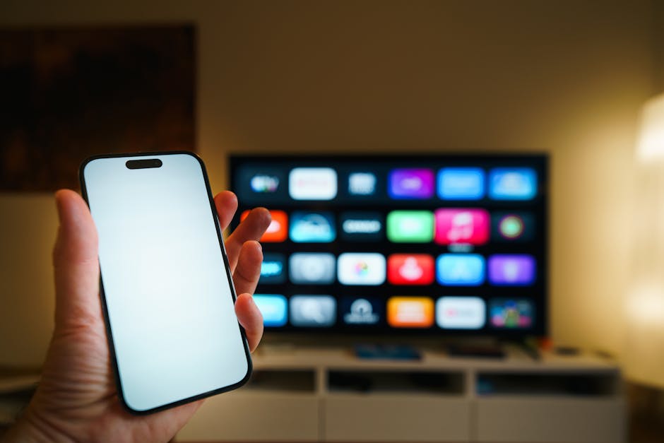 IPTV setup guide showing smart TV displaying NBA basketball game in UK home