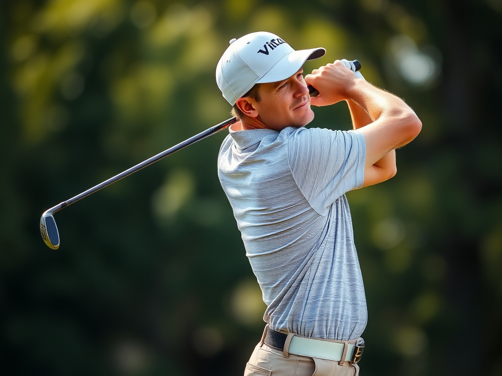 Golf player in action